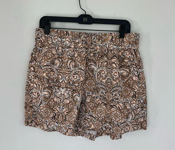 J. Crew Pull On Cotton Poplin Shorts in Ornate Paisley Size Medium - Image 3