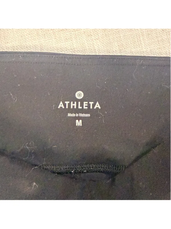 Athleta Women’s Mesh Inset Crop Leggings Black Supplex Tight Size M - Image 3