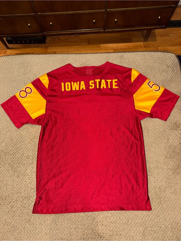 PINK Victoria's Secret Iowa State Cyclones Red and Yellow Oversized Jersey - Image 2