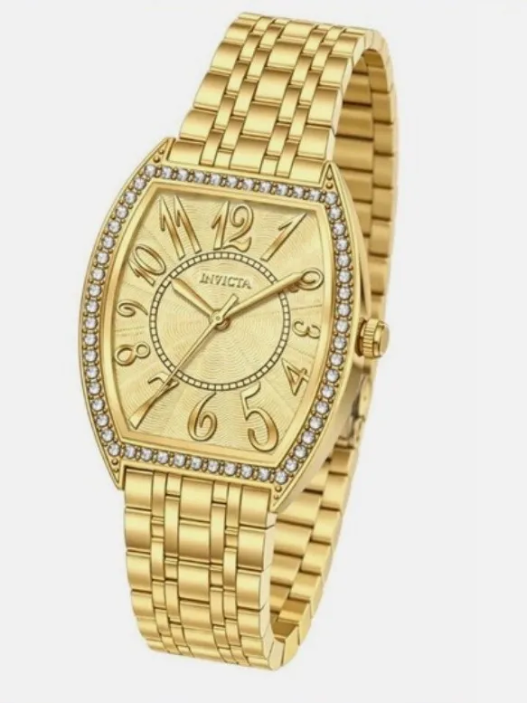 Invicta 69266 Wildflower Petal Gold-Tone Crystal Tonneau Bracelet Watch NIB - Image 15