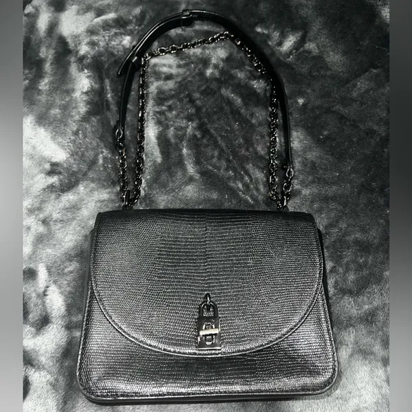 Rebecca Minkoff Love Too Black Leather Embossed Crossbody Handbag - Image 3