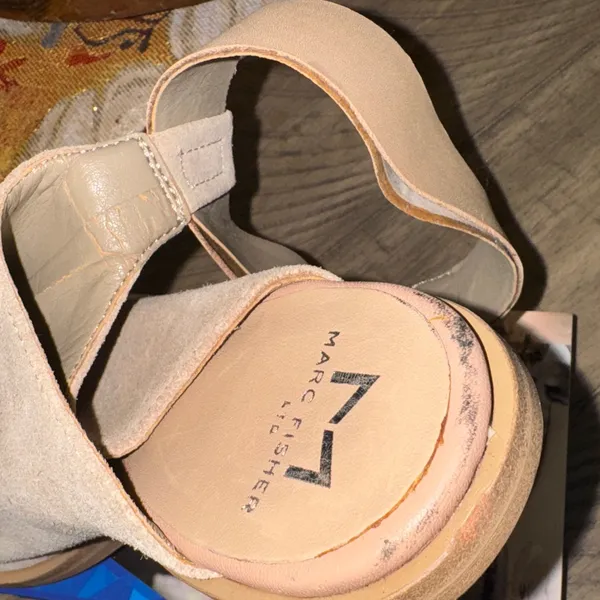 Marc Fisher Beige Open-Toe Heeled‎ Sandals - Image 7