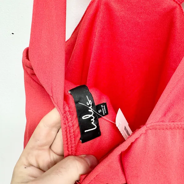 Lulus Women Flowy Forevermore Skater Mini‎ Dress in Coral Red Size Small - Image 3