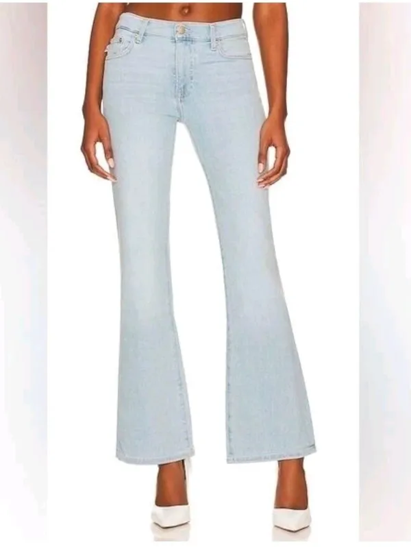 Lovers + Friends Light Blue High-Rise Wide-Leg Jeans Size 27 - Image 2