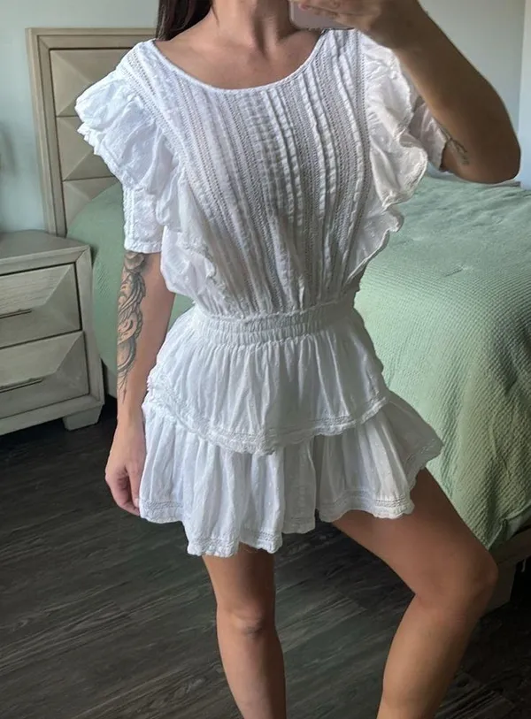 LoveShackFancy Natasha Dress in White - Image 2