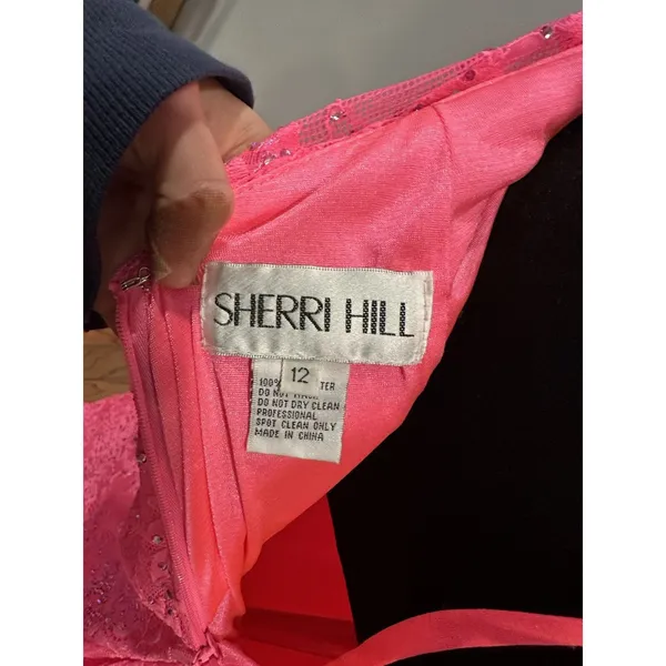 Sherri Hill 56033 Corset Back Off the Shoulder Gown Bright Pink Sz 12 NWOT - Image 8