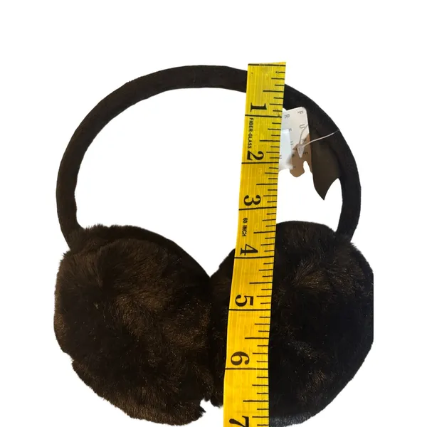 FURFUR Black Faux Fur Ear Muffs One Size - Image 5