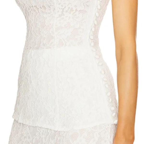 HELSA The Forever Audrey Lace Camisole Elegant White Lace Top S - Image 5