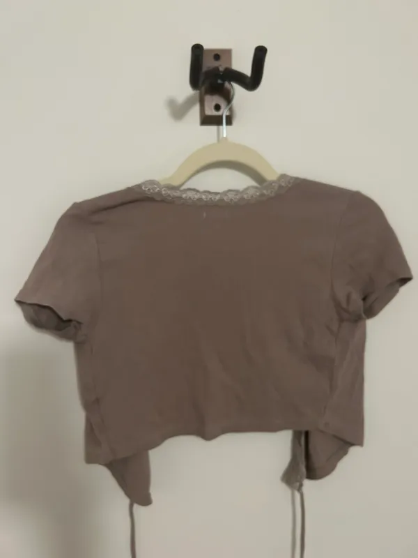 Garage Cropped Tie Lace Top - Image 3