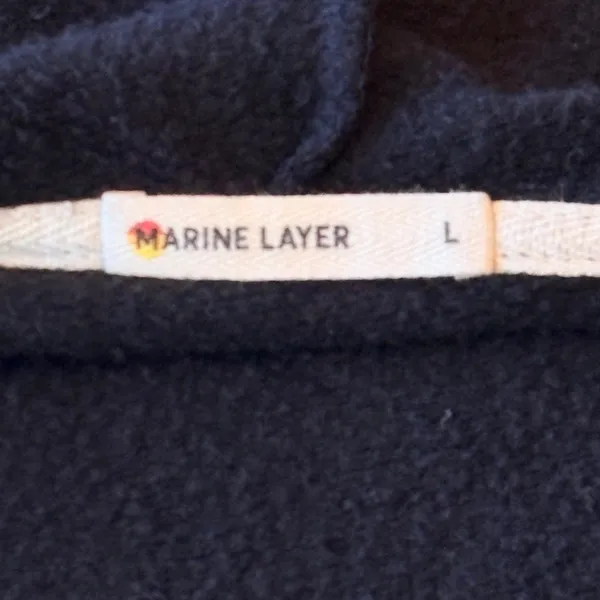 Marine Layer EABP All Star Navy Black Full‎ Zip Hoodie Womens Large Cozy Soft - Image 8