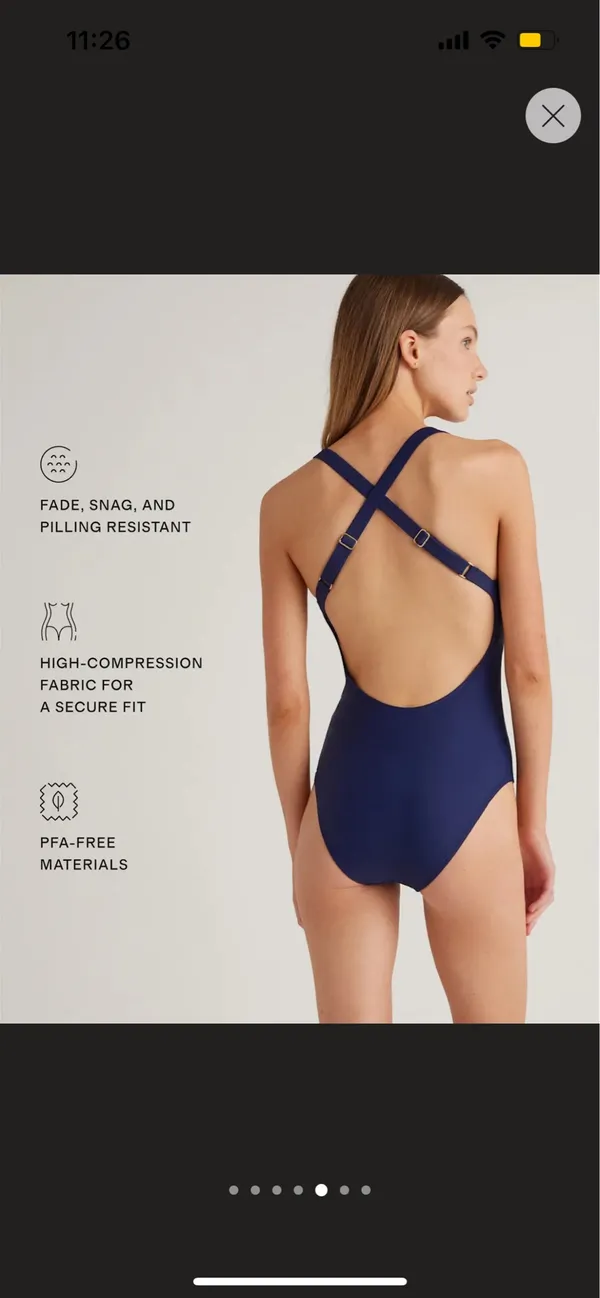 New Quince Italian Cross-Back One-Piece Swimsuit -Size XS - Image 5