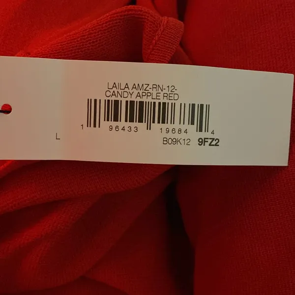 NWT red Laila Power Shoulder Twist-Back Midi Sweater Dress by The Drop 12 Women’ - Image 5