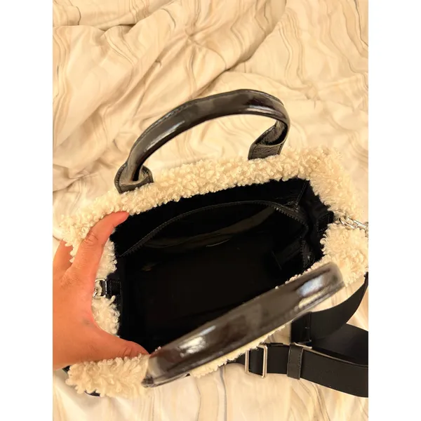 Marc Jacobs‎ The Crinkle Leather Tote Bag Limited Collection Medium Shearling - Image 3