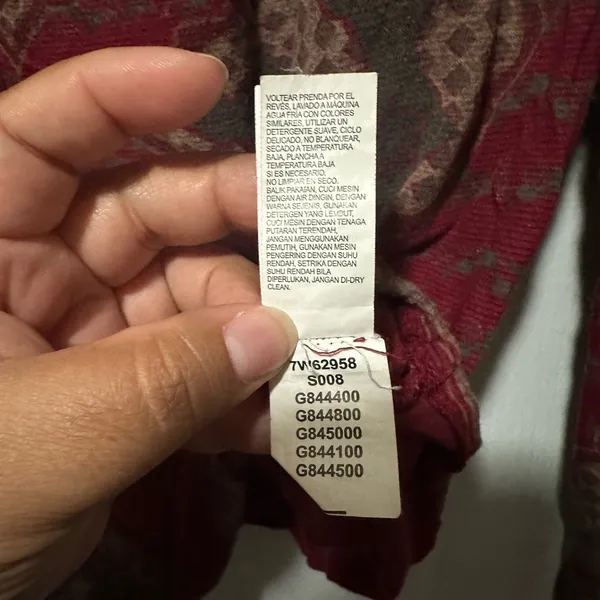 Lucky Brand Red and Brown Patterned Blouse - Image 3
