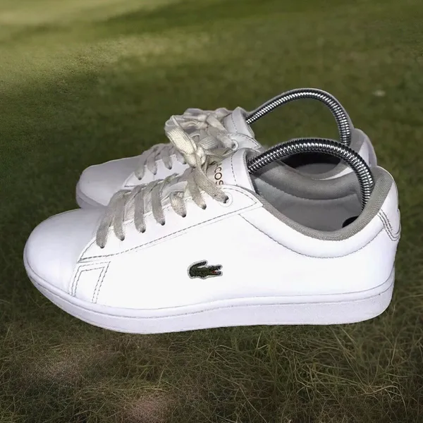 LACOSTE Hydez Sneaker In All White Leather Women's Size US 7.5 119-2-P SFA - Image 3