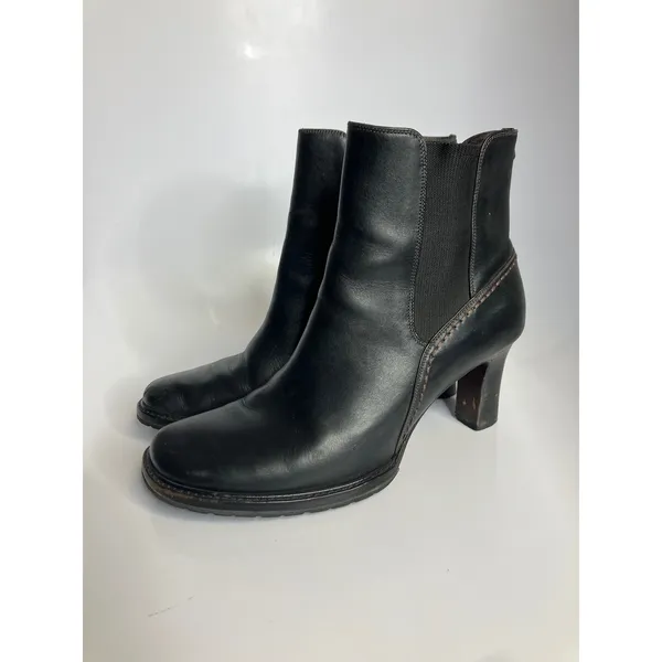 Cole‎ Haan Womens Black Leather Chelsea Heeled Ankle Boots Size 8.5 B - Image 3