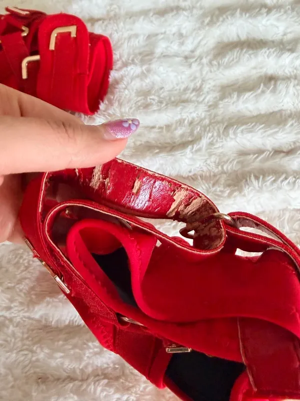 Red chunky high heels Size 7 - Image 6