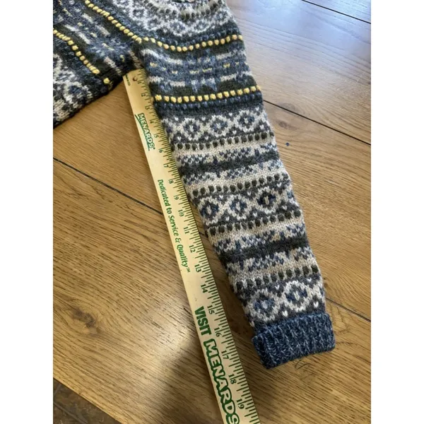 American Eagle Women Size Medium‎ Fair Isle Nordic 100% Wool Long Sleeve Winter - Image 7