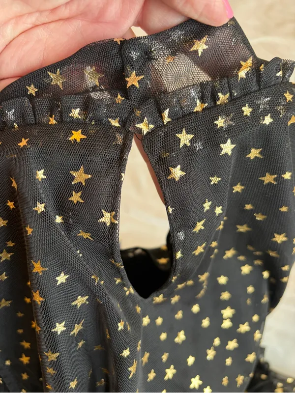NWT Pop Sugar Lucky Stars Dress Size XL Celestial Metallic Whimsical Flirty M6 - Image 8