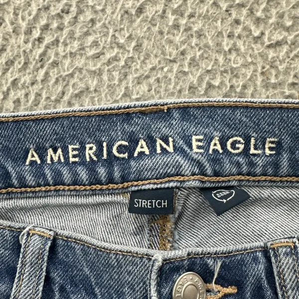 American Eagle Super High‎ Rise Ankle Straight Jeans Stretch Boho Women's 4 x 27 - Image 3