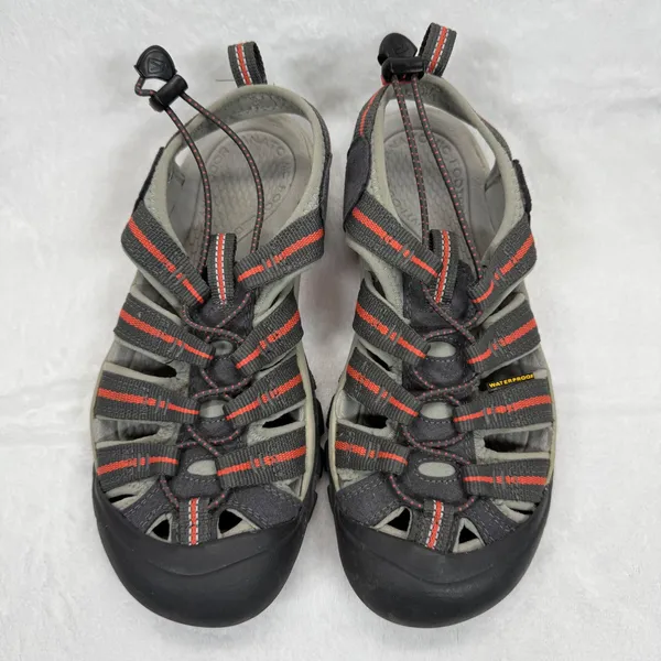 Keen Waterproof Water Newport Hiking Sandals Shoes Gray Orange Accent Size‎ 8 - Image 3