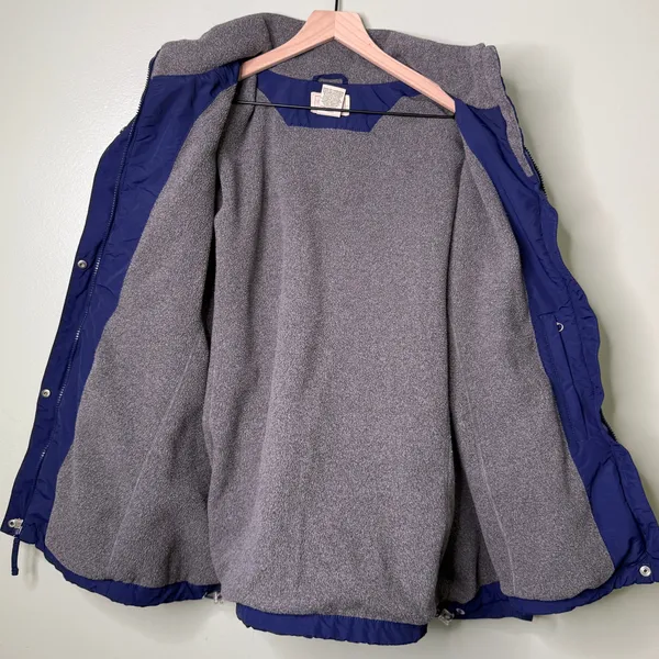 L.L. Bean Fleece Lined Full Zip Jacket Navy Blue Women’s Size 2X - Image 4