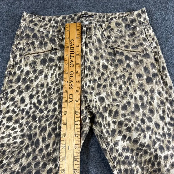 J.McLaughlin Womens Leopard Print Skinny Pants Brown Tan Animal Ankle Zip Size 6 - Image 4
