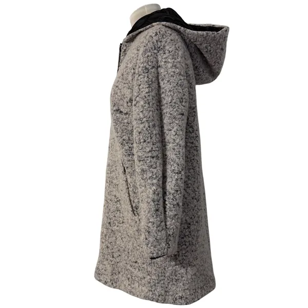 TOPSHOP Abigail Gray Boucle Hooded Wool Blend Coat Size‎ 6 Classic Warm Winter - Image 2