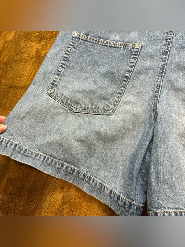 Vtg GAP Denim Shortalls Overalls Sz XL Relaxed Cotton Faded - Image 14