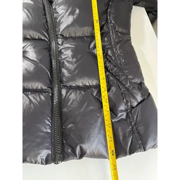 S13 New York Black Puffer Jacket Sherpa Collar Quilted Down Fill Women's XS‎ - Image 11