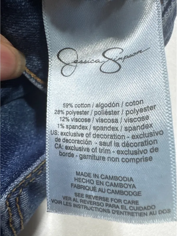 Jessica Simpson Kiss Me Skinny Blue Denim Jeans Size 14/32 - Image 7
