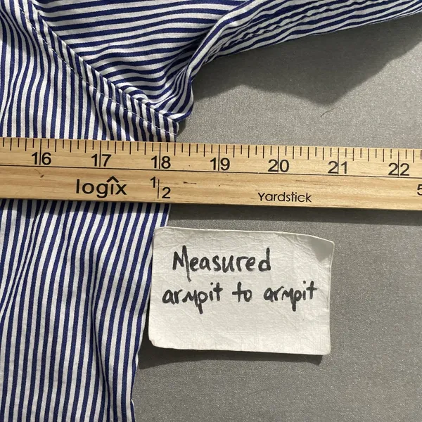 Tommy Hilfiger Button Up Shirt Size M Blue Striped Oxford Prep Classic Academia - Image 10