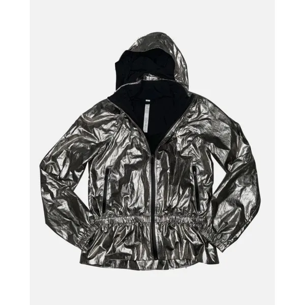 Lululemon X Barrys‎ Women's Titanium Foil Stronger As One Hooded Jacket Size 0 - Image 6