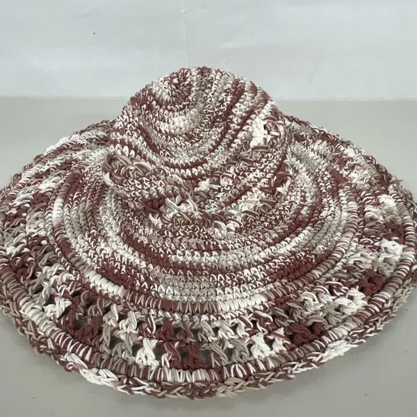 NEW One Size Free People Lusana Boca Wide Brim Woven Cotton Shade Hat in Mocha - Image 2