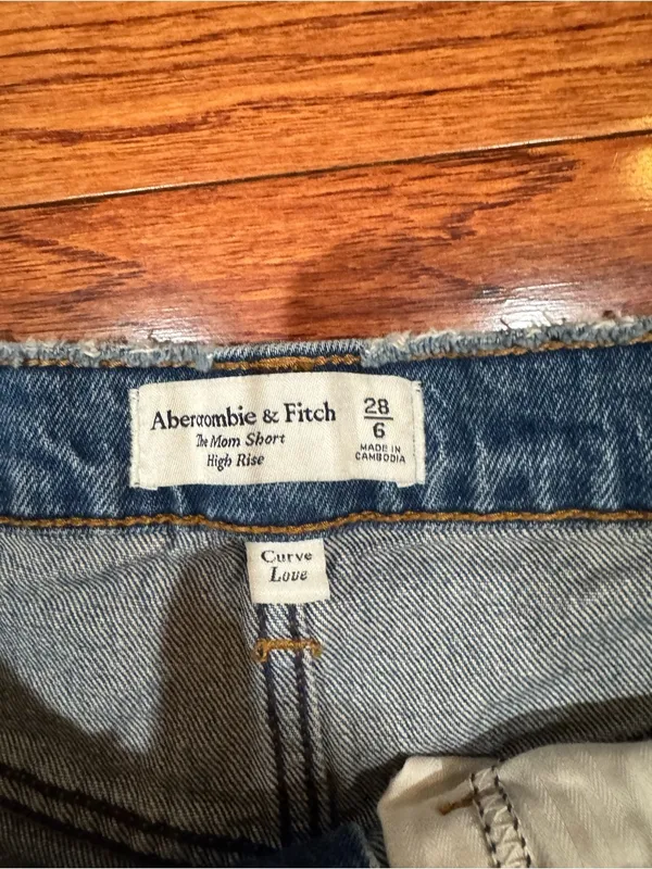 Abercrombie Distressed Mom High-Rise Denim Shorts - Size 28 - Image 2