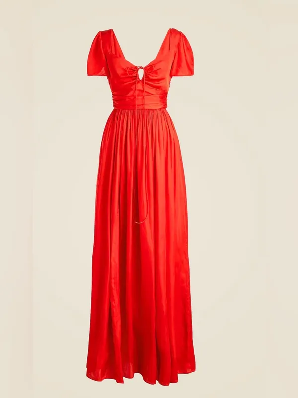 J.crew Collection flutter-sleeve maxi dress in luster georgette size 6 - Image 2