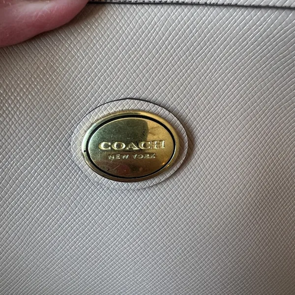 Coach Leather Handbag Purse Tote Bag Outlet Tan Beige - Image 5