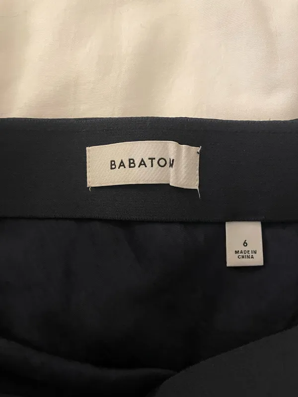Aritzia Babaton Navy Satin Mini Skirt - Image 3
