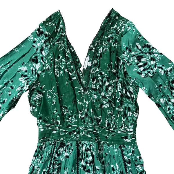 Poupette St Barth Green Floral Midi Dress - Image 4