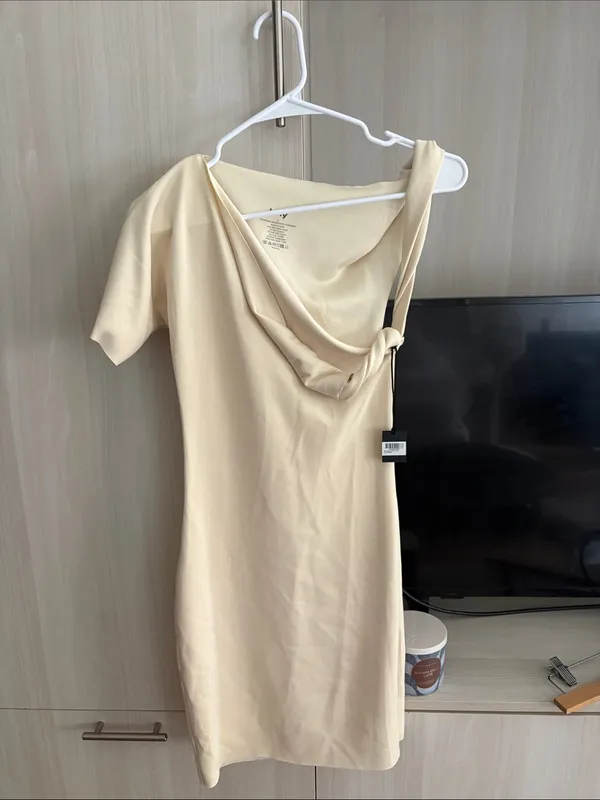 khy | Sueded Stretch Mini Dress Tan - Image 3