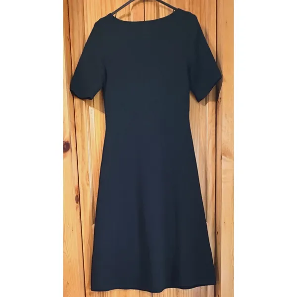 NWOT COS Black Knit Fit & Flare Midi Dress Women's Size Small Short Sleeve - Image 4