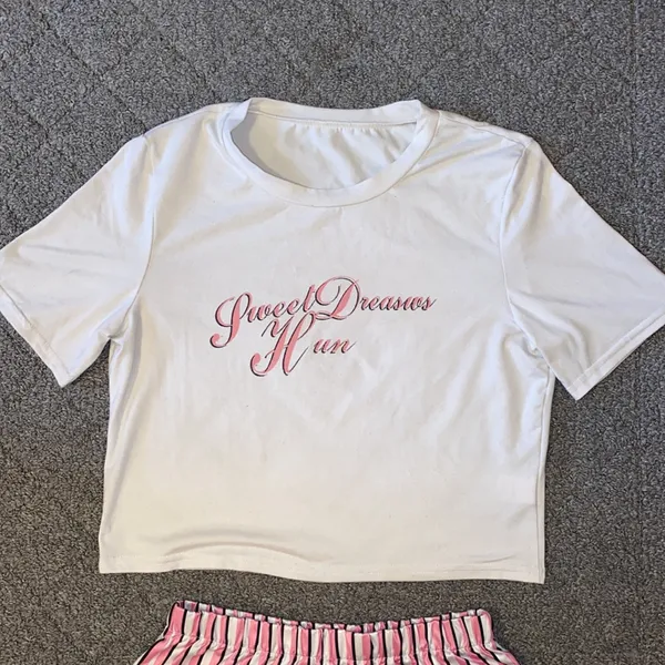 SHEIN Slogan And Stripe Print Pajama Set - Image 10