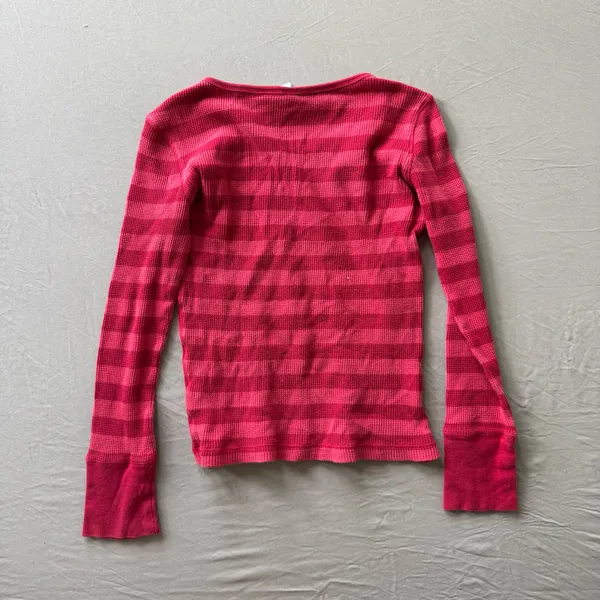 Vintage Old Navy Striped Waffle Knit Long Sleeve Tee - Image 3