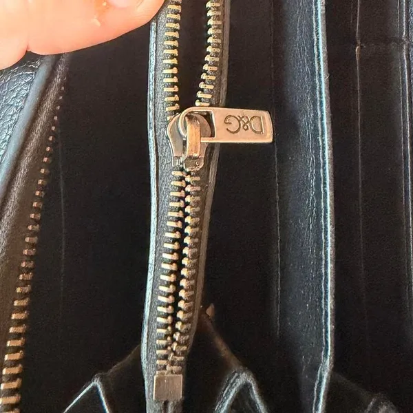 Dolce & Gabbana Black Leather Zip Around Long Wallet Italy D&G Read Description - Image 8