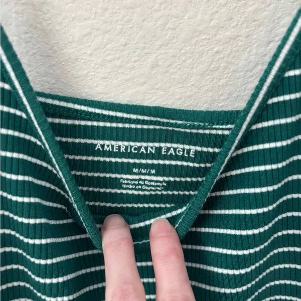 American Eagle Outfitters Green Fitted Crop Camisole - Image 2