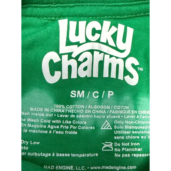Lucky Charms Green Tie Dye Graphic Tee Cotton T Shirt Women's Small - Image 3