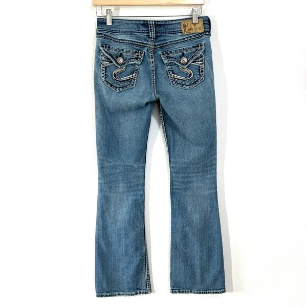 Silver Jeans Suki Surplus‎ Bootcut Women 26x32 Blue Denim Mid Rise Medium Wash - Image 2