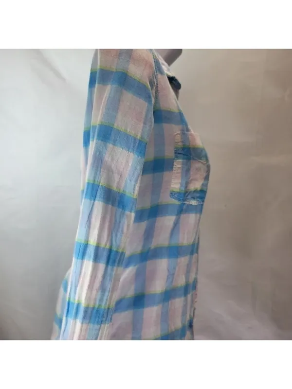Hollister Plaid Button Up Top Women Extra Small - Image 2