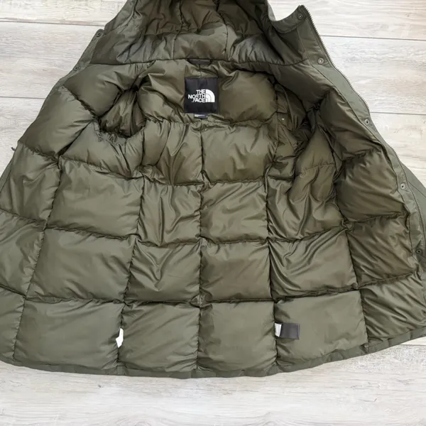 North Face Pilson Parka 550 Down Gorpcore Outdoor jacket Olive Green size small - Image 7