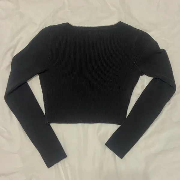 Brandy Melville milena black v neck sweater - Image 3
